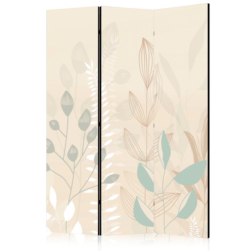 Paravent, Raumteiler freistehend, Trennwand - Morning in the Meadow: Pastel Plants