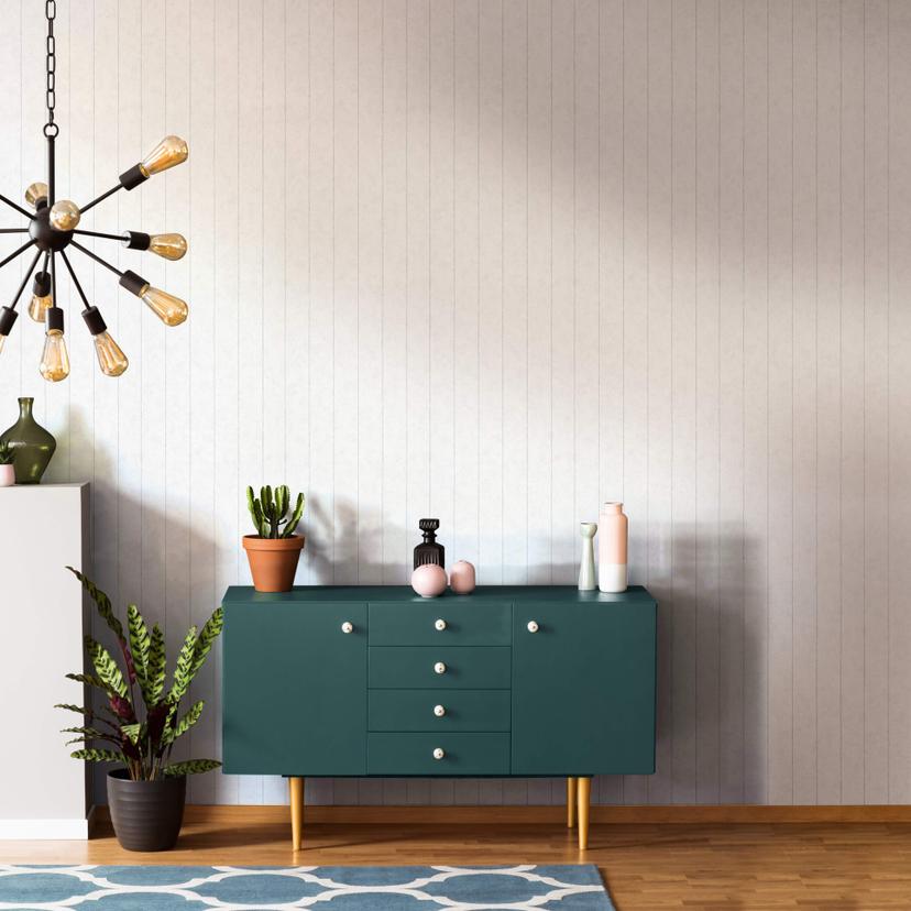 Multistribet tapet, non-woven Shades Iconic hvid, grå