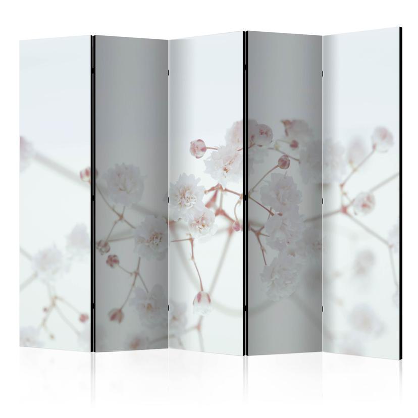 Schermo divisorio - Fiori bianchi, 3 pezzi