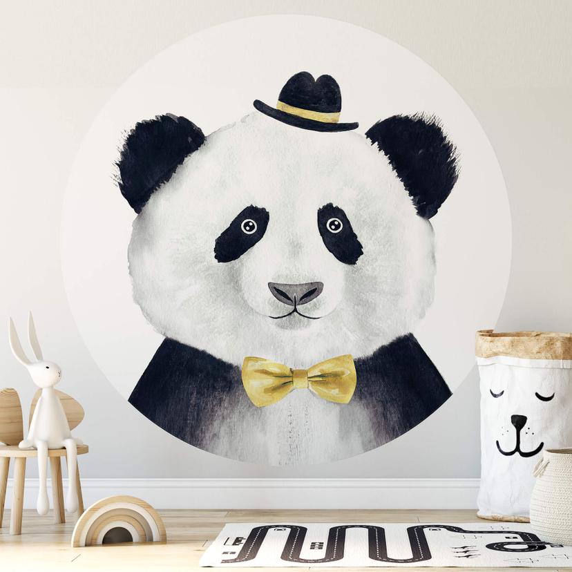 Fototapet - Rundt Cuddly Gentleman - vliesetapet/selvklæbende non-woven tapet