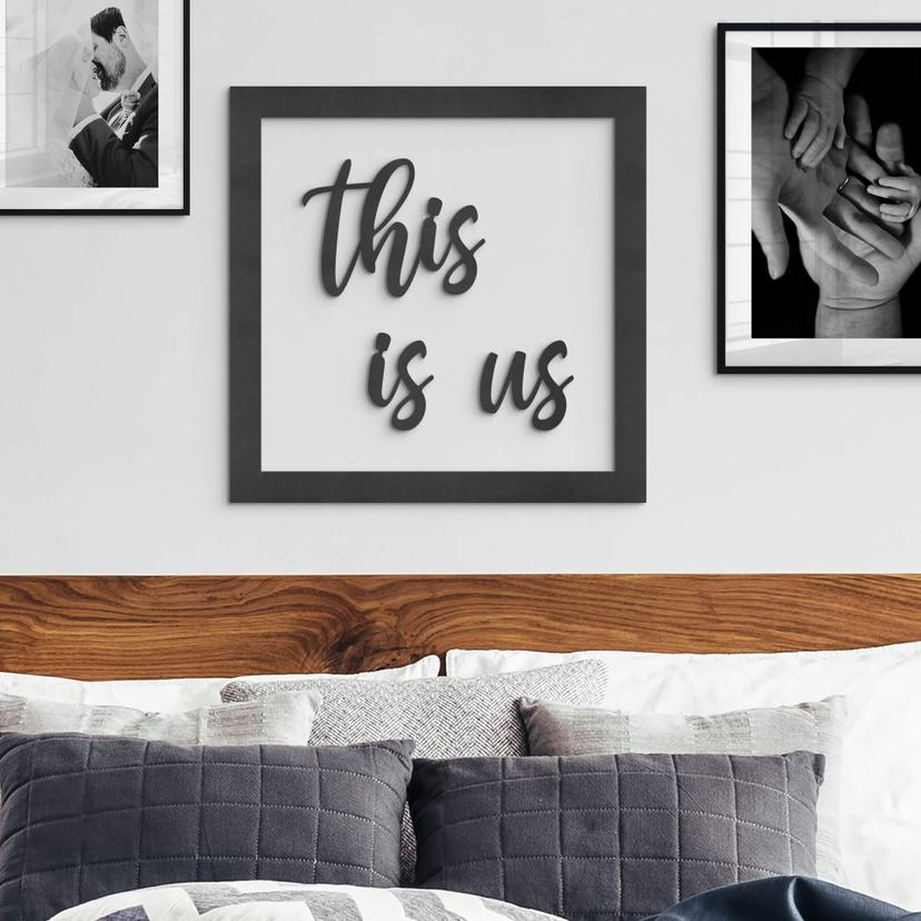 Rotulación MDF con marco - This is us