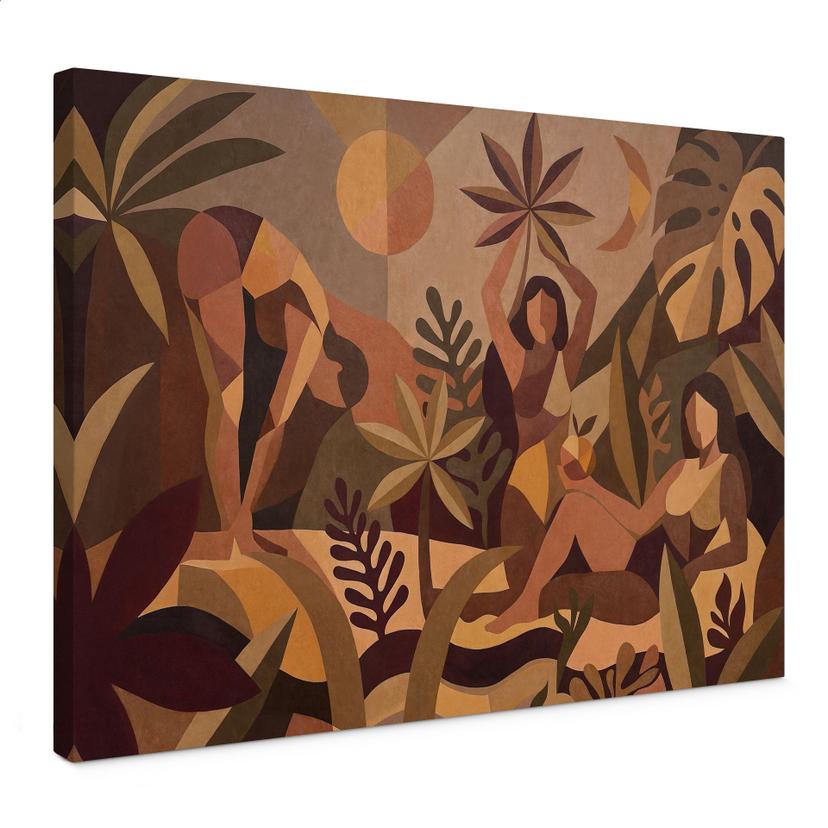 Stampa su tela Amber Flora - Donne nella foresta pluviale - Sir Edward x Grigory Gladarev