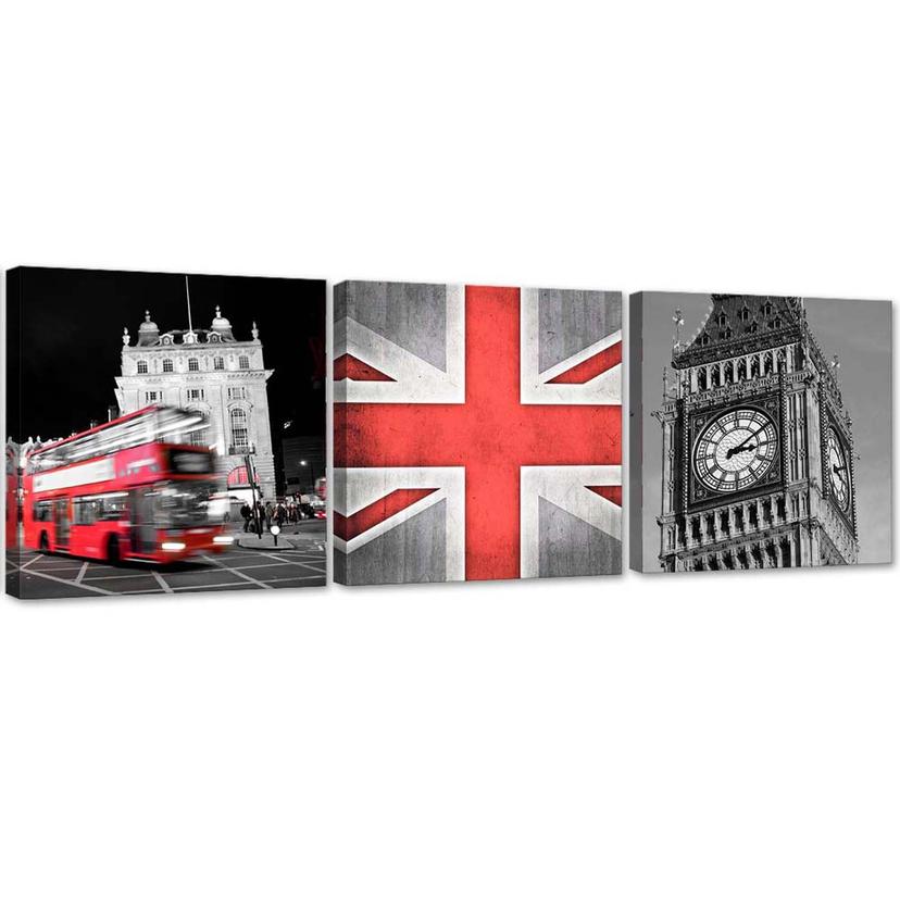 3-delt lærredstryk, London City