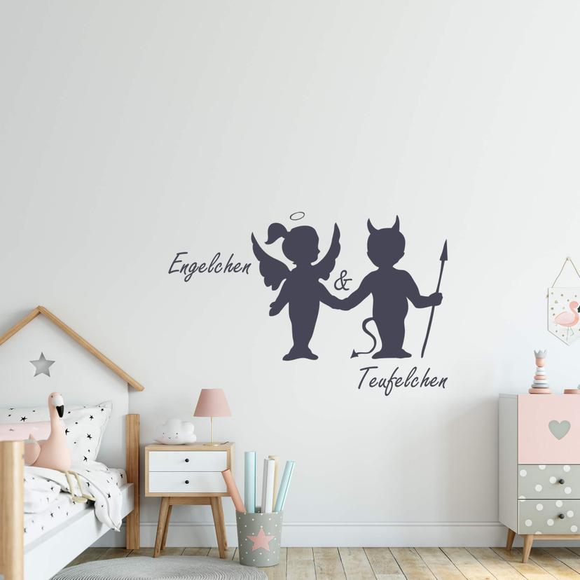 Wandtattoo Engelchen & Teufelchen 1