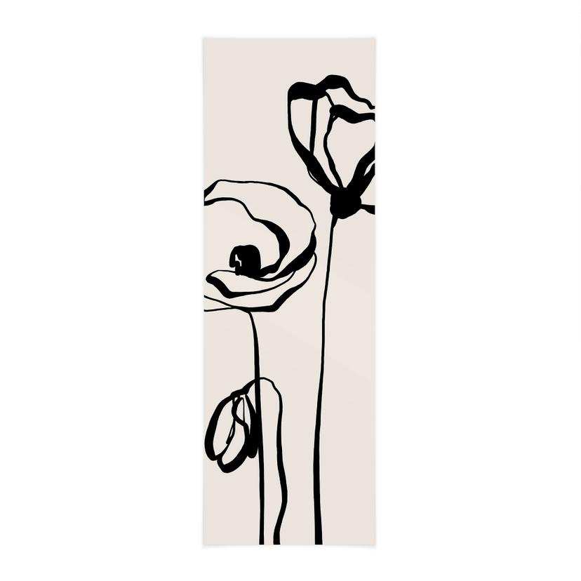 Textil poster Line Art Två vallmor - Cats & Dotz - Panorama