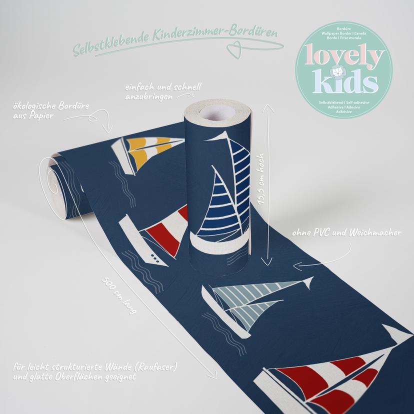 Bordo autoadesivo - Lovely Kids barche a vela