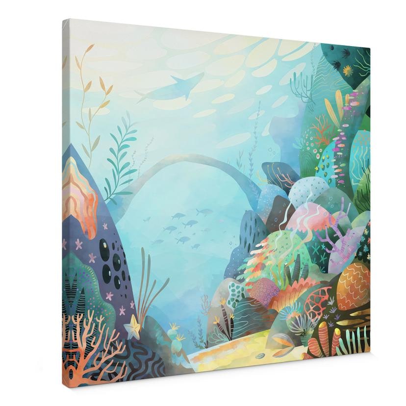 Canvasbillede koralrev i blå lagune - DigitalArtsi