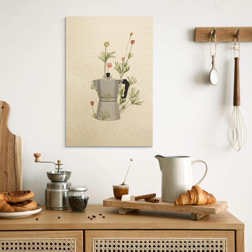 Stampa su legno Frida Floral Studio - Mocha Floral