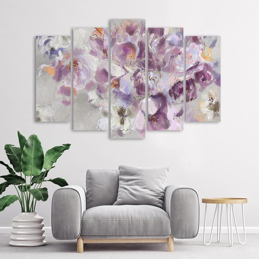 Stampa su tela 5 pezzi, fiore di iris