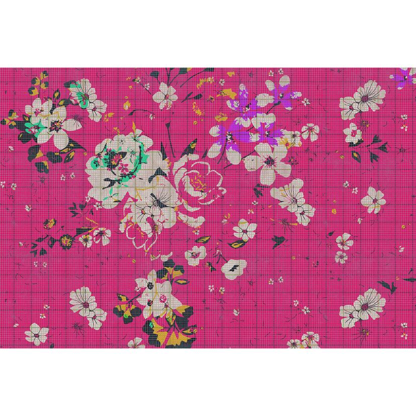 Livingwalls Fotomurale Walls by Patel 2 flower plaid 2