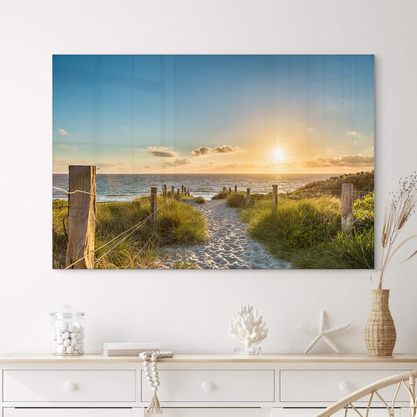 Tableau en verre acrylique Coucher de soleil sur la mer Baltique