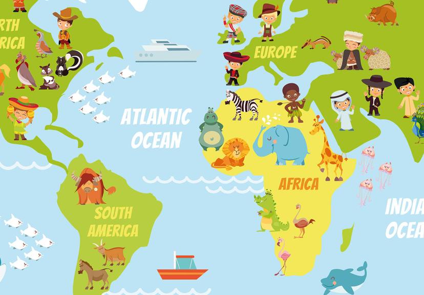 Fotomurale Mappamondo per bambini
