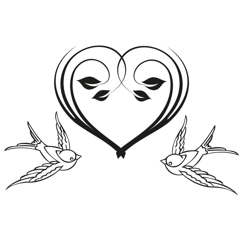 Sticker mural - Cœur en fleur