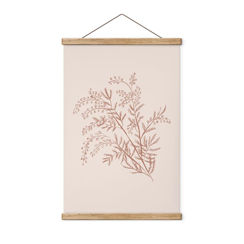 Tekstil plakat Gren af akacie i mokkafarver - Anis-illustration