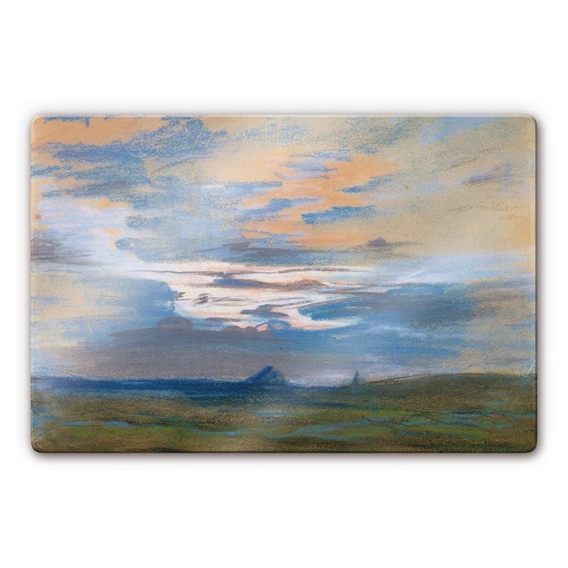 Tableau en verre - Delacroix - Étude du ciel au coucher du soleil