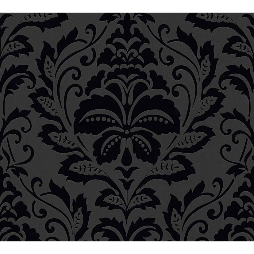 Livingwalls - carta da parati in TNT Flock 4 colore grigio-nero, grigio grafite