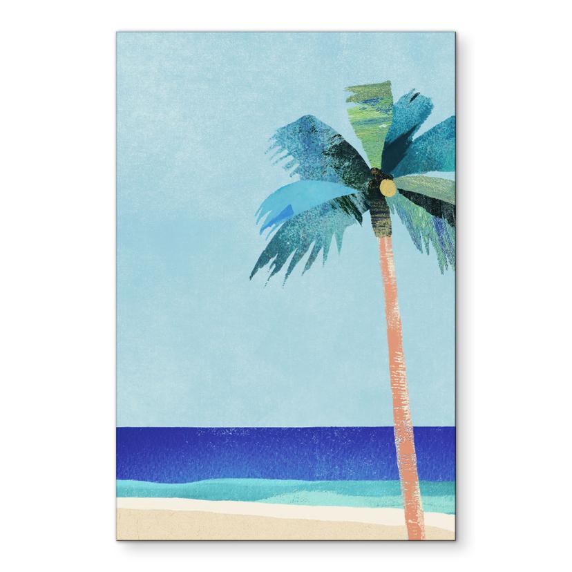 Tableau Plage de vacances avec palmier - Rivers - Alu-Dibond