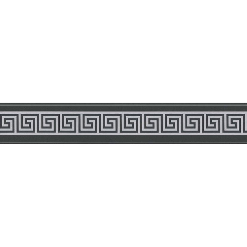 A.S. Création selbstklebende Bordüre Only Borders Mäander metallic, schwarz