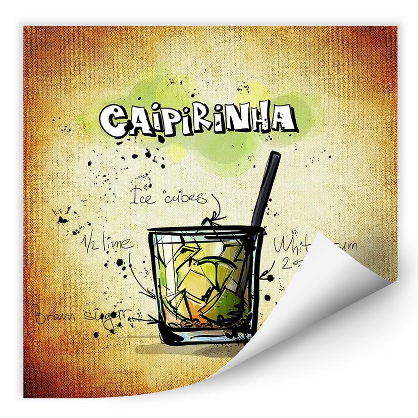 Zelfklevende Poster  Caipirinha Recept