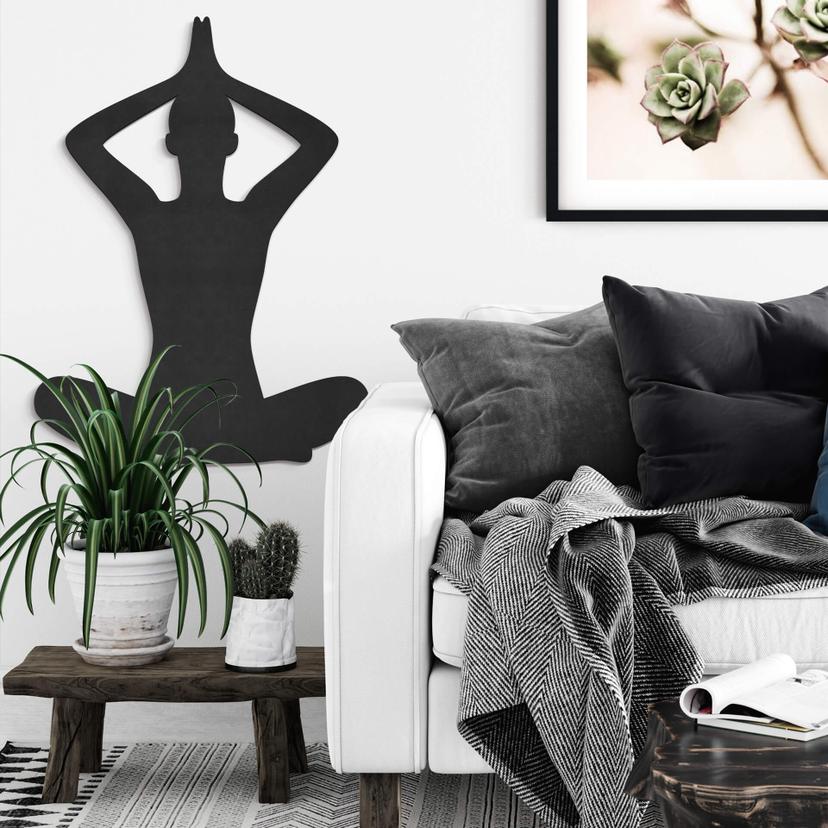 MDF - Decoración en madera - postura de yoga sentado 02