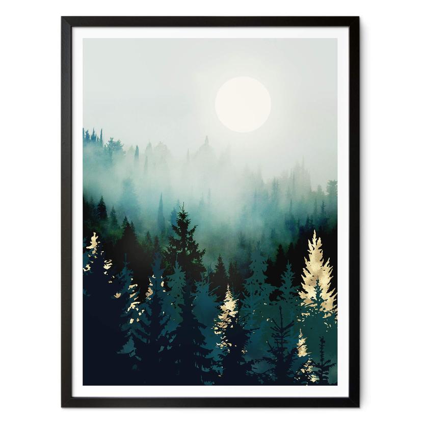 Póster SpaceFrog Designs - Bosque brumoso