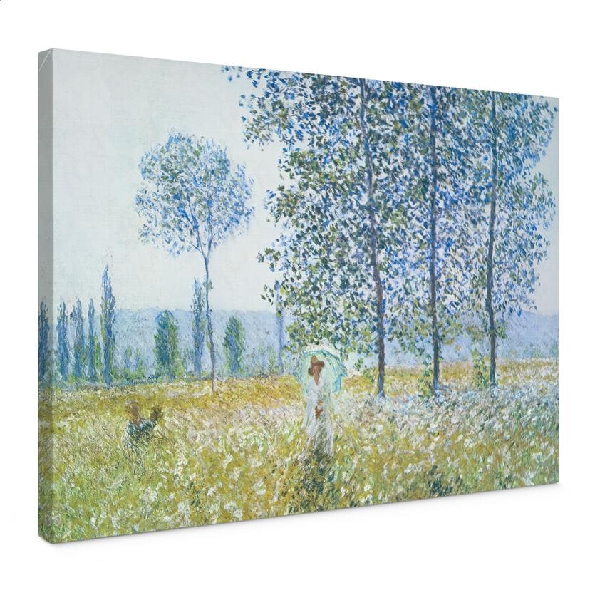 Canvasbillede Monet - Marker om foråret