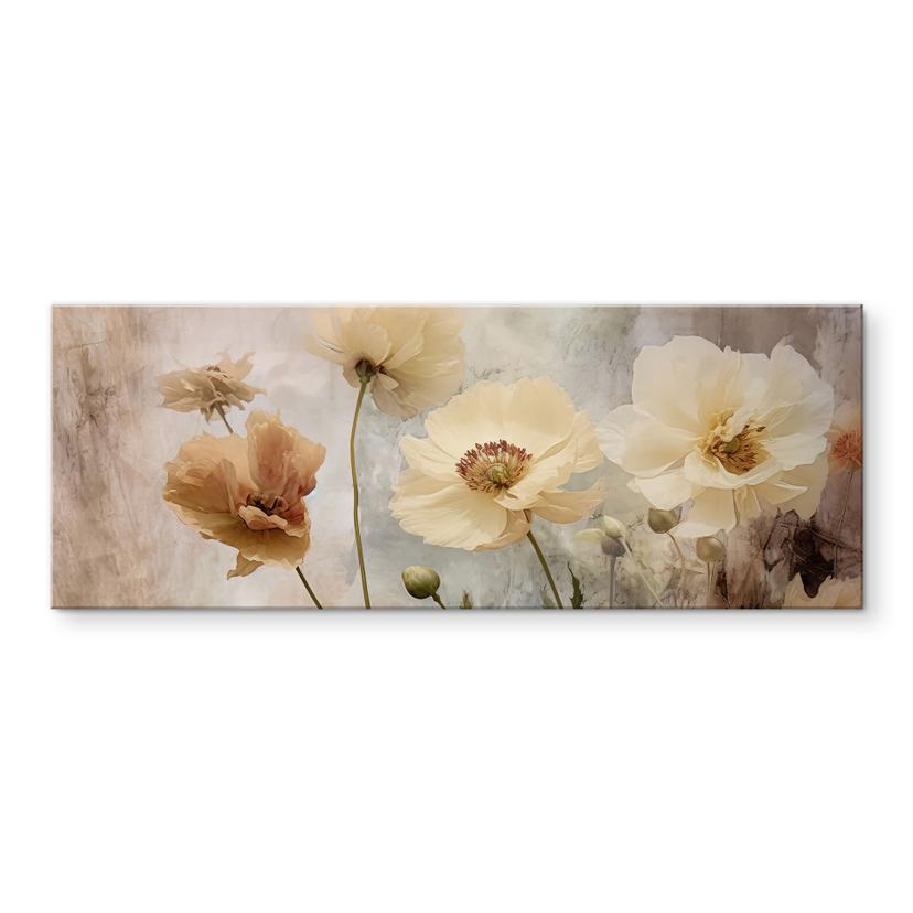 Akrylbillede Blomsterpragt i varme pastelfarver - Paksoylu - Panorama