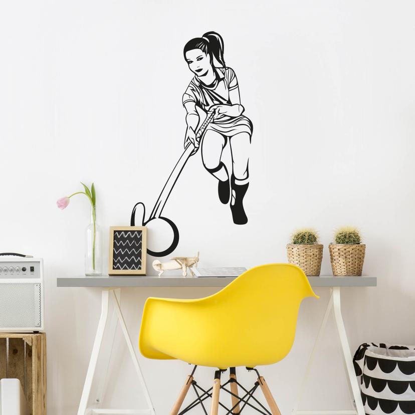 Kvinde hockey wallsticker