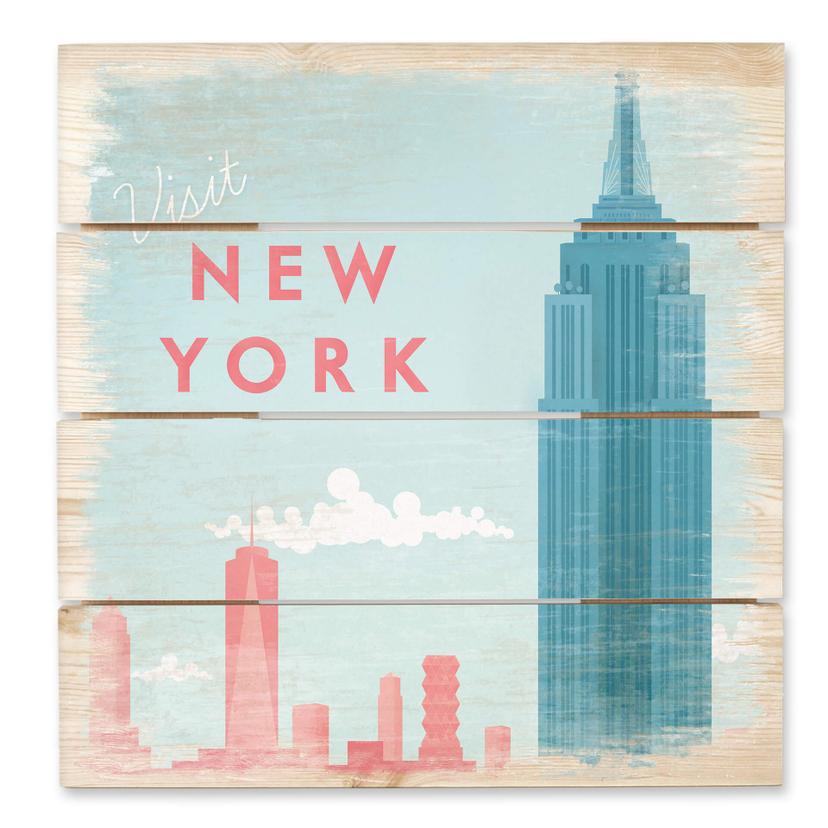 Cuadro de madera Rivers - New York - 40x41,5 cm