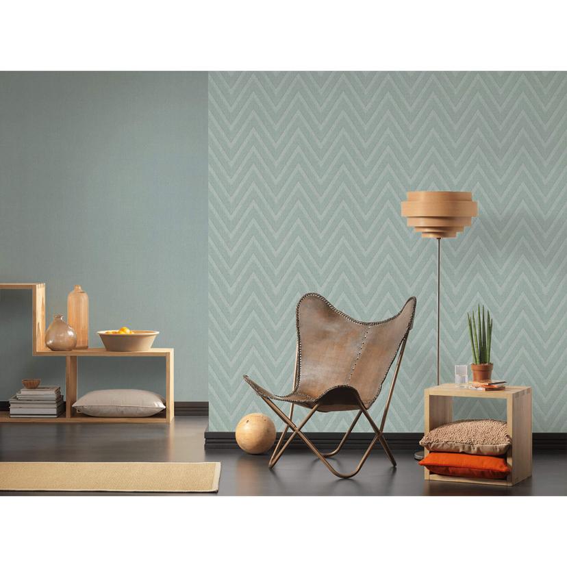 Papel pintado tejido-no tejido Livingwalls Hygge papel pintado unicolor verde