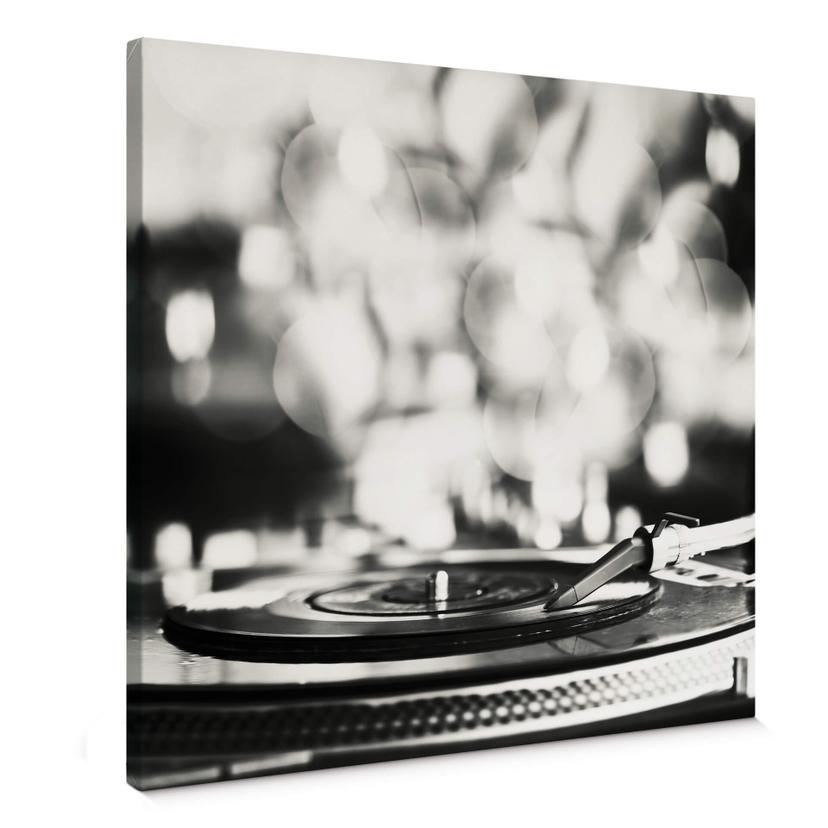 Lienzo Disco de vinilo sobre tocadiscos