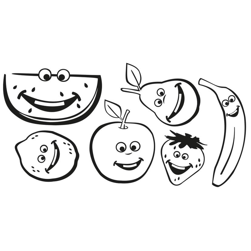 Adesivo murale - Frutta divertente