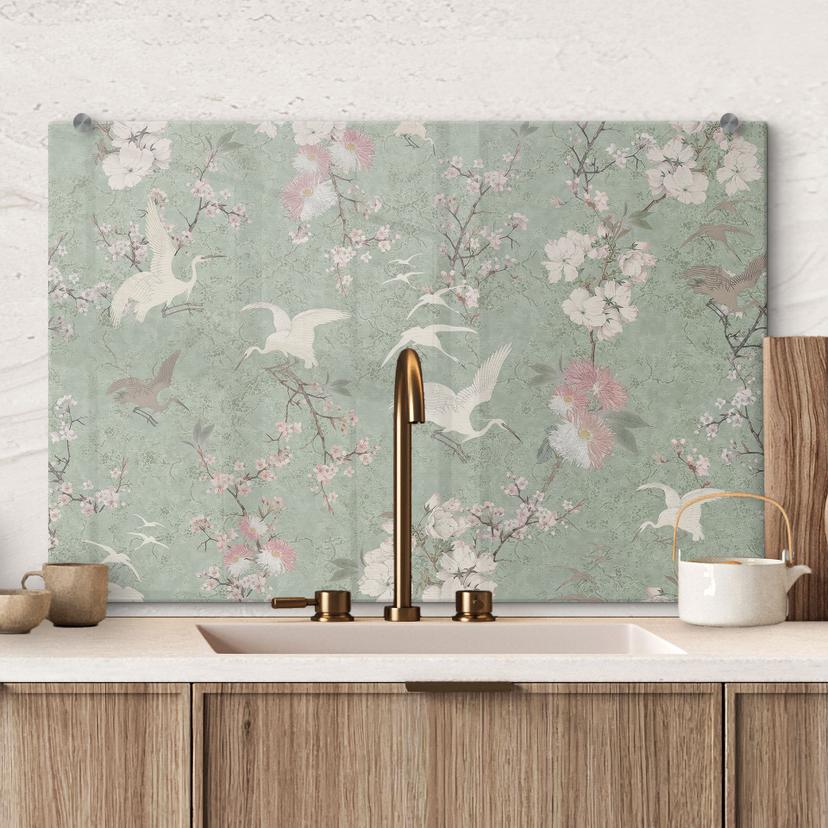 Stænkplade Kraner i kirsebærblomstrende grøn - Bloomery Decor