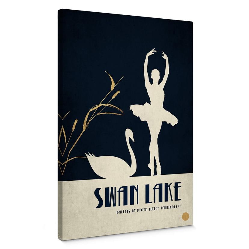 Tableau sur toile Kubistika - Le lac des cygnes - Swan Lake