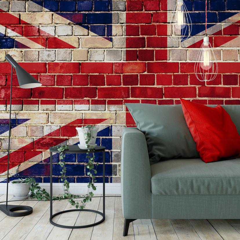 Fototapete Union Jack Mauer 384x260 cm