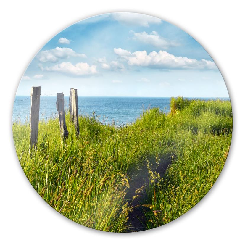 Tableau en verre - Chemin vers la mer - rond