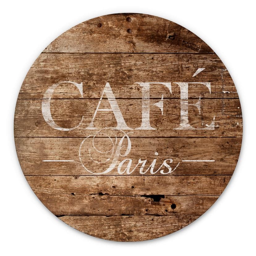 Tableau sur alu-Dibond rond Café Paris