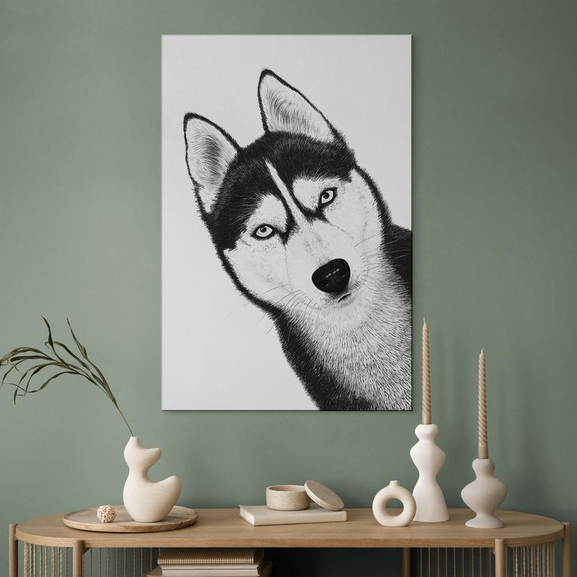 Murale Siberian husky - ritratto di cane - alluminio dibond - Korenkova