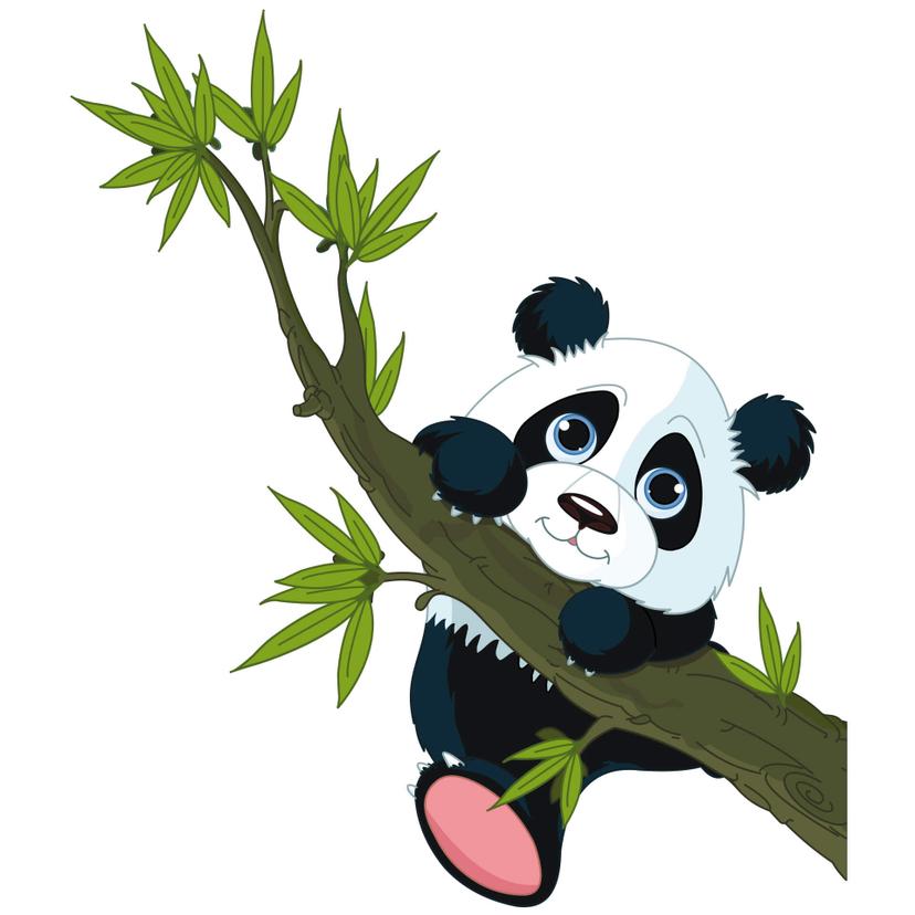 Adesivo murale - Panda che si arrampica