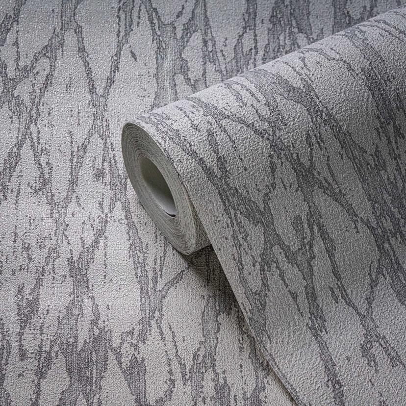 Papel pintado texturado diseño moderno crack gris - Papel pintado no tejido