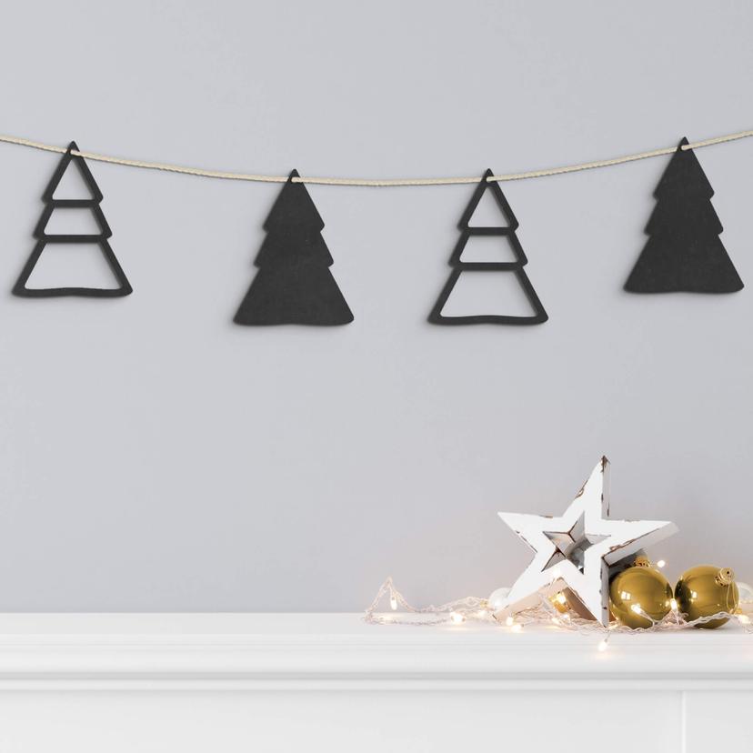 Décoration en bois MDF Sapins de Noël (4)