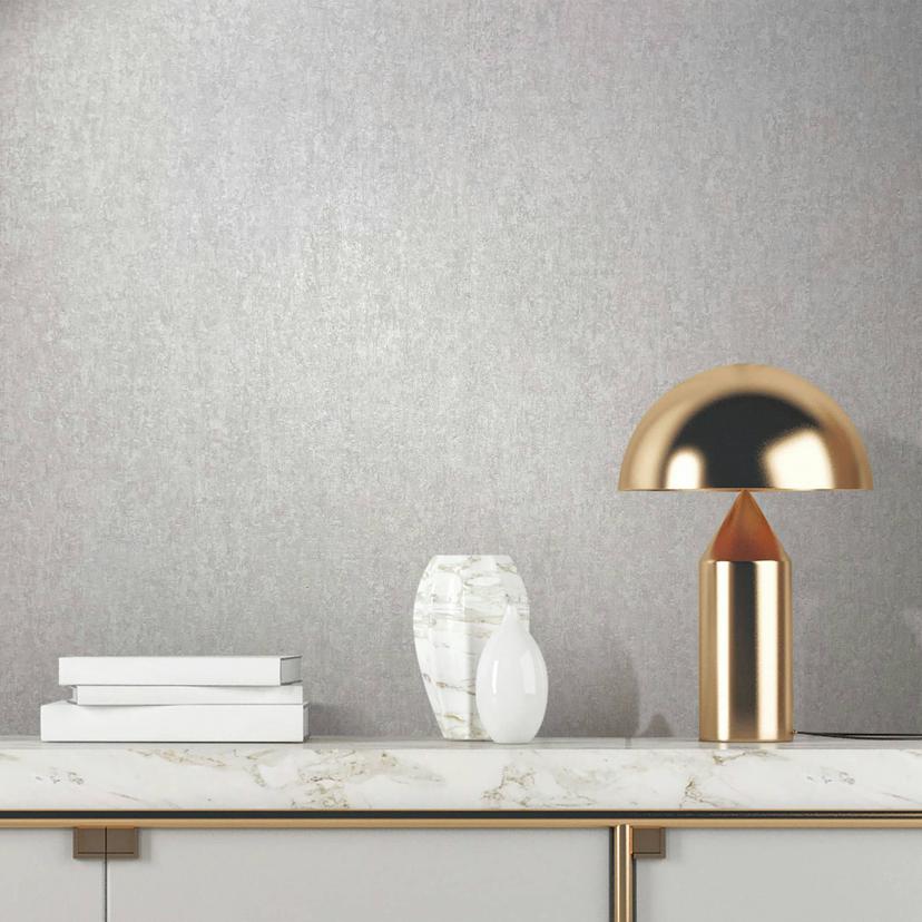 Non-woven tapet med mat, let struktureret gråt betonlook