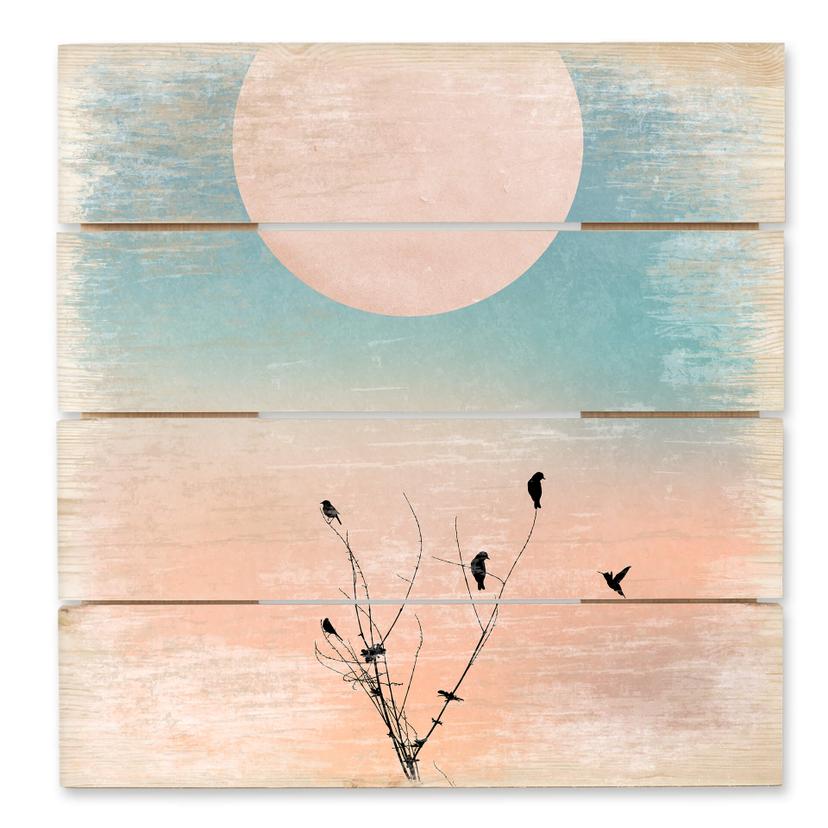 Cuadro de madera Kubistika - Cálida mañana - 40x41,5 cm