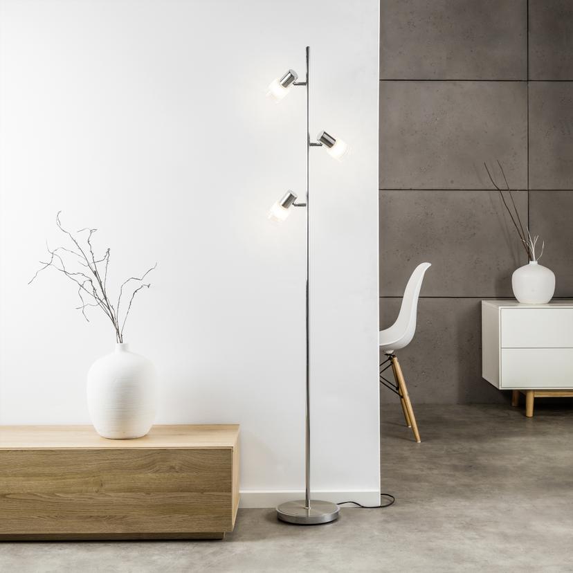 Stehleuchte Lana, metallic, 4, 157,5 x 22 cm, Glas Stehlampe