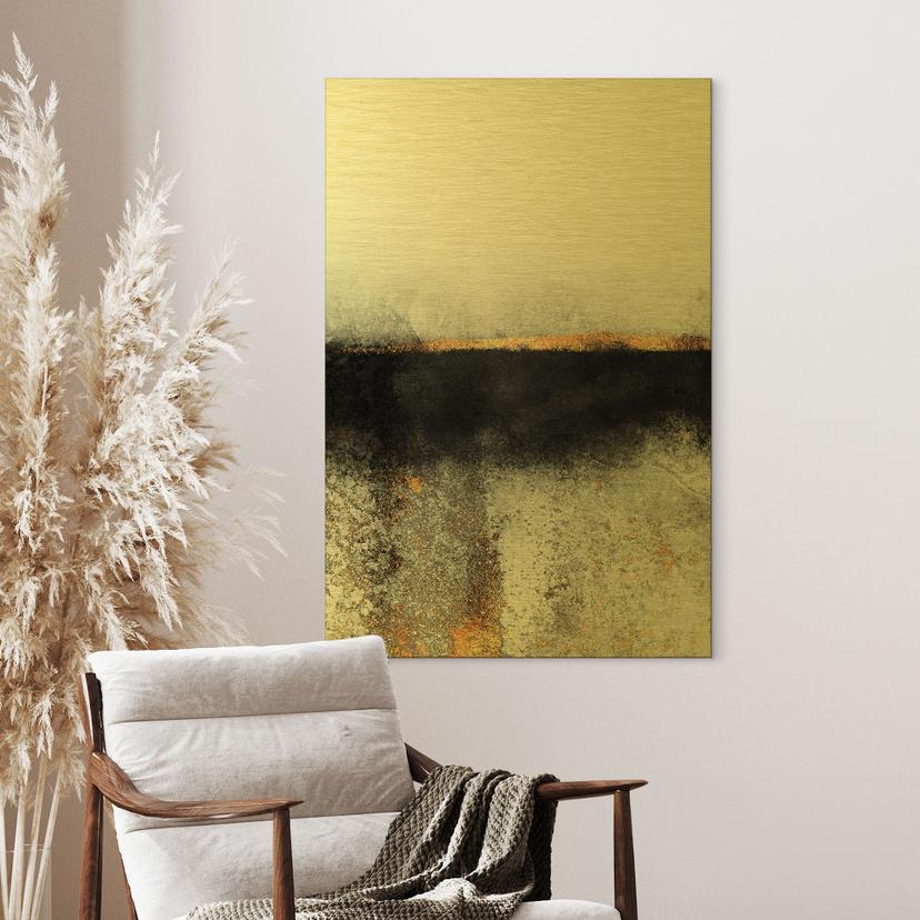 Alu-Dibond spazzolato con Effetto Oro, Argento e Rame - Fuliggine e oro - Fredriksson