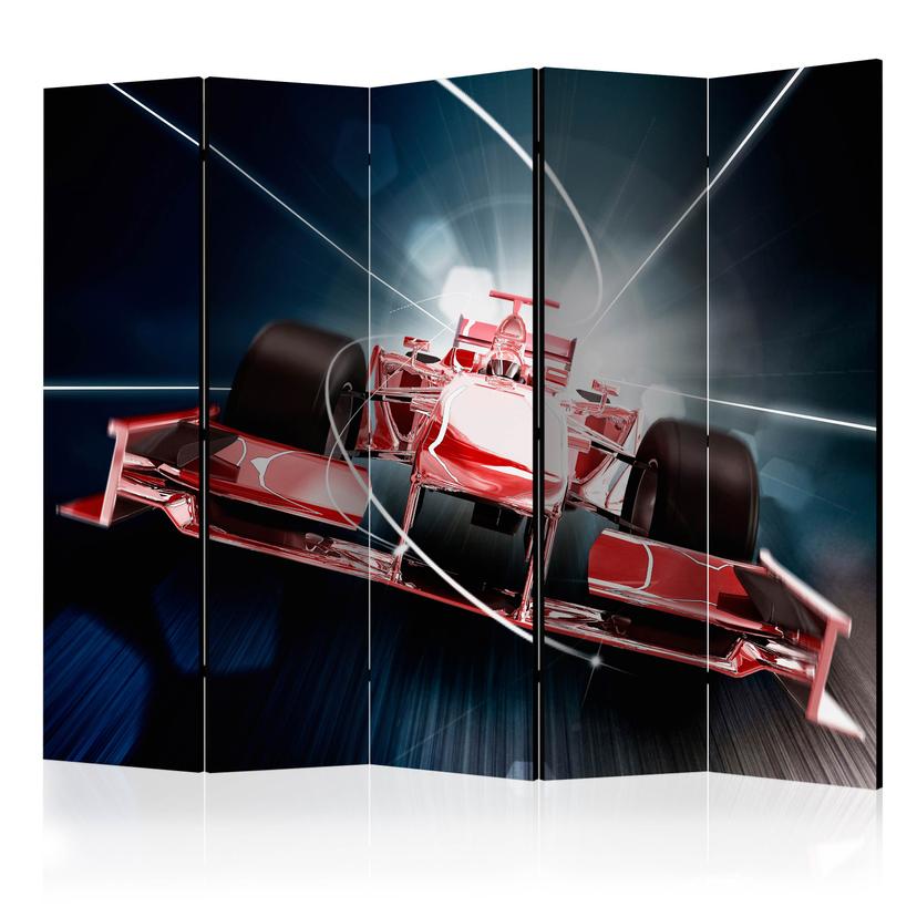Screen room divider - Fart og dynamik i Formel 1 , 5-delt - 225x172 cm