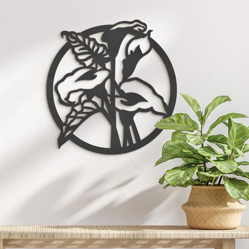 Decoración floral de pared - Flor de cala - MDF