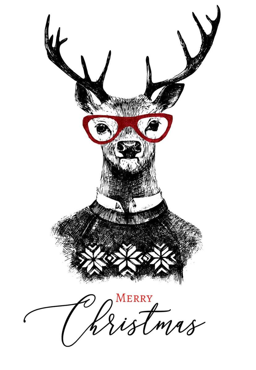 Gutschein Weihnachten - Rentier - Merry Christmas
