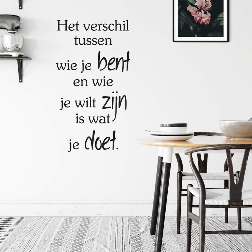 Muursticker Het verschil tussen...