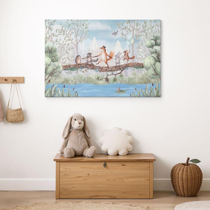 Canvas Schilderij Dierenuitstapje in de Natuur - Oliver Robins